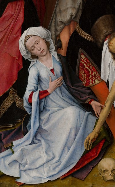Maria Magdalenan valitus (Mauristhuis) yksityiskohta tekijältä Rogier van der Weyden