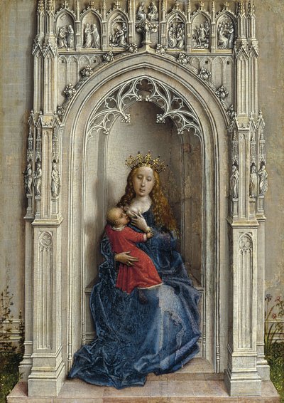 Neitsyt ja lapsi valtaistuimelle, n. 1433 tekijältä Rogier van der Weyden
