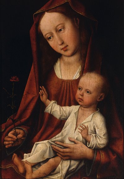 Neitsyt neilikan kanssa (öljy paneelille) tekijältä Rogier van der Weyden