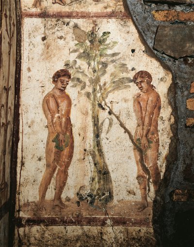 Aadam ja Eeva Eedenin puutarhassa (fresko) tekijältä Roman