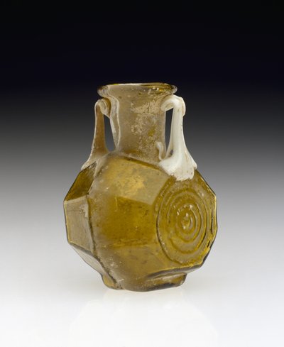 Tynnyrin muotoinen pullo, AD 1-100 (lasi) tekijältä Roman