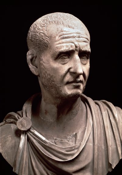 Keisari Deciuksen rintakuva (marmoriveistos, 3. vuosisata) tekijältä Roman