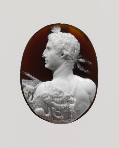 Cameo-muotokuva keisari Augustuksesta, n. 41–54 jKr (sardonyx) tekijältä Roman