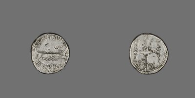 Denarius, joka kuvaa keittiötä, 31 eKr. (hopea) tekijältä Roman