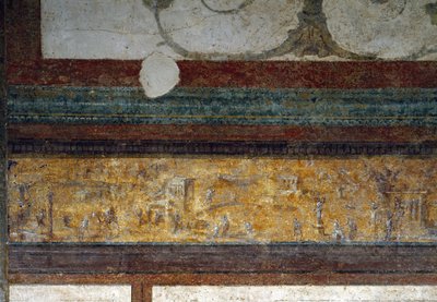 Yksityiskohta friisistä tablinumista, 40-20 eKr. (fresko) tekijältä Roman