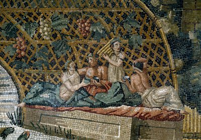Yksityiskohta Prenesten (Palestrinan) niloottisesta mosaiikista Fortune Primigenian jumaluuden pyhäköstä, 80 eaa. tekijältä Roman