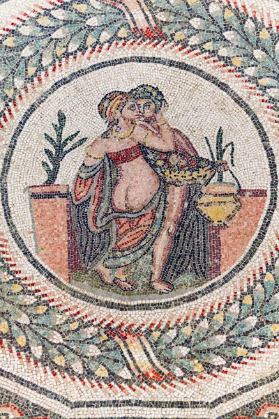 Eros ja Psyche. 3.-4. vuosisata. Casalen roomalainen huvila, Sisilia (mosaiikki). tekijältä Roman