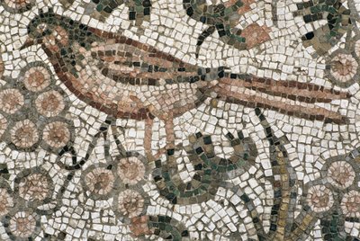 Lintua kuvaava lattiapäällyste 4. vuosisadalta jKr tekijältä Roman