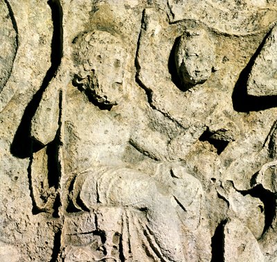 Friisi, joka kuvaa kuningas Priamista ja Hecubaa (yksityiskohta) tekijältä Roman