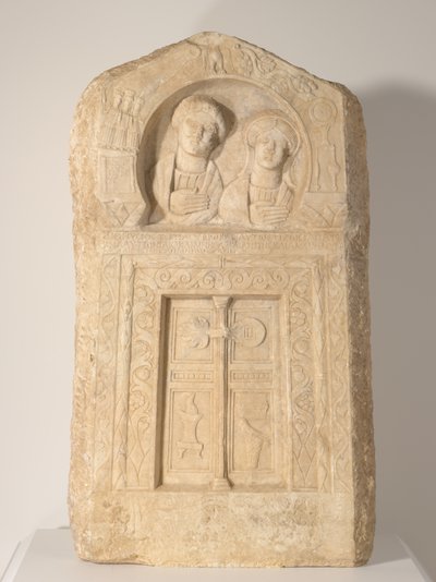 Pappi Dionysioksen ja hänen vaimonsa hautajaiset Tertia, n. 240-260 (marmori) tekijältä Roman
