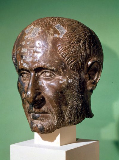 Trajanus Deciuksen (201-251) johtaja Samisegetuzasta, Romaniasta (pronssi) tekijältä Roman