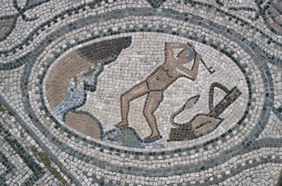 Hercules ja Augean Stables, "Herculesin talon" lattiasta (mosaiikki) tekijältä Roman
