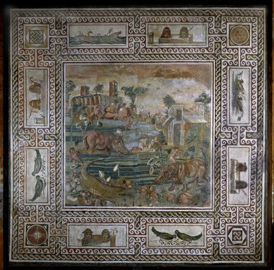 Virtahepometsästys Niilillä (mosaiikki) tekijältä Roman