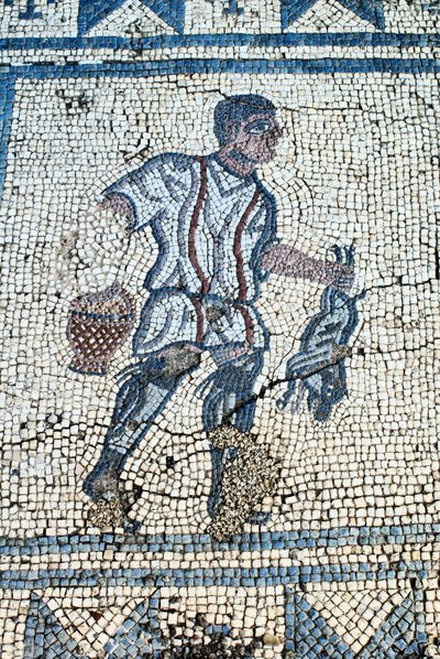 Metsästäjä roomalaisessa puutarhassa (mosaiikki) tekijältä Roman