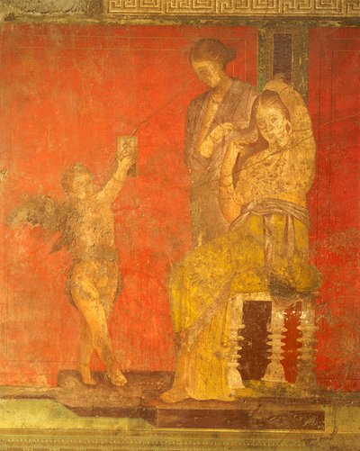Dionysoksen kultin vihkimisriitit, fresko Villa Dei Misteristä tekijältä Roman