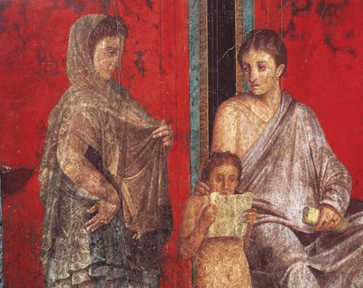 Dionysoksen kultin vihkimisriitit, fresko Villa Dei Misteristä tekijältä Roman