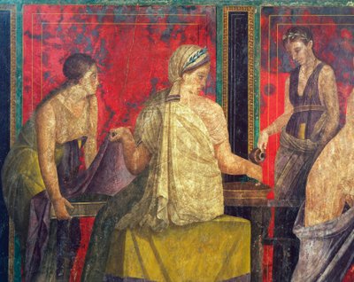 Dionysoksen kultin vihkimisriitit, fresko Villa Dei Misteristä tekijältä Roman