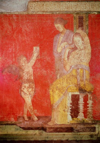 Dionysoksen kultin vihkimysriitit, fresko Villa Dei Mysteristä. tekijältä Roman