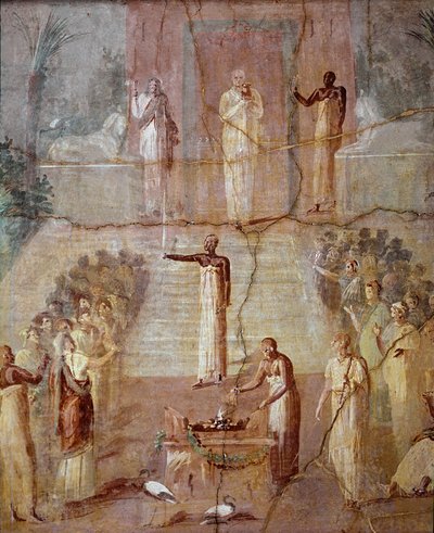 Isaikin seremonia, n. 60-80 jKr (fresko) tekijältä Roman