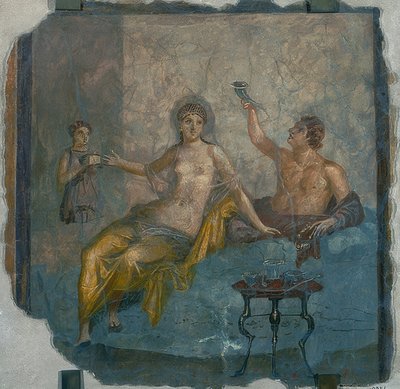 Nuoruutta ja hetaeraa. Herculaneumista. Noin 50-79 jKr tekijältä Roman