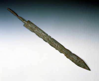 Gladiuksen legioonalainen miekka, roomalaispaikalta Newsteadista, Melrosesta, 80-100 jKr (pronssi) tekijältä Roman
