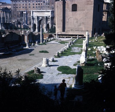 Basilica Aemilian sijainti Forum Romanumissa, joka rakennettiin ensimmäisen kerran vuonna 179 eKr. ja kunnostettiin monta kertaa Emilian perheen ansiosta. Rooma tekijältä Roman
