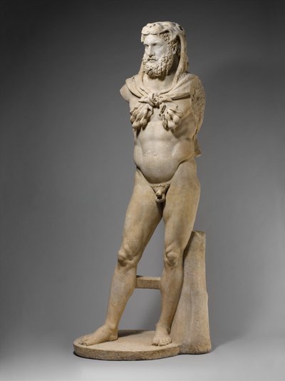 Marmoripatsas parrakkaasta Herkulesesta, 68–98 jKr (marmori) tekijältä Roman