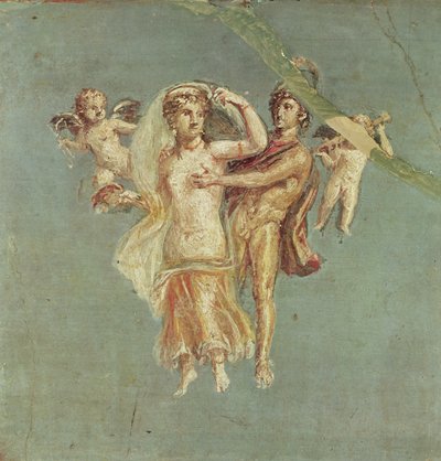 Mars ja Venus kerubeilla sinisellä pohjalla, Herculaneumista tekijältä Roman