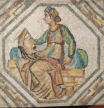 Melpomene, tragedian museo, Augusta Treverorumin huvilasta (mosaiikki) tekijältä Roman