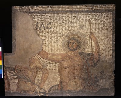 Mosaiikki House of Menander kanssa Zeus, 3. - 4. vuosisadat (kalkkikiven ja marmorin tesserat) tekijältä Roman