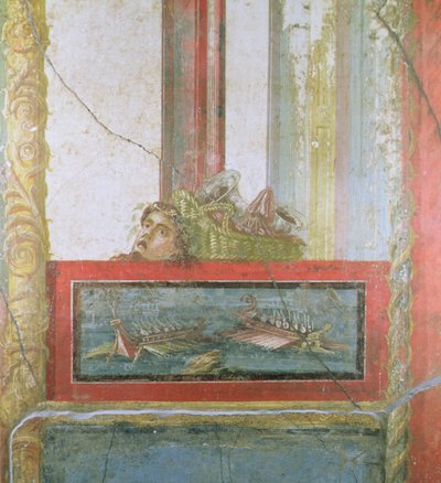 Laivastokohtaus, Pompei, Italia (fresko) tekijältä Roman