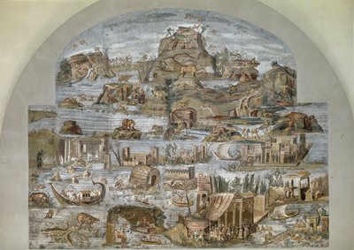 Praenesten (Palestrinan) niloottinen mosaiikki Fortuna Primigenian jumaluuden pyhäköstä, 80 eaa. tekijältä Roman
