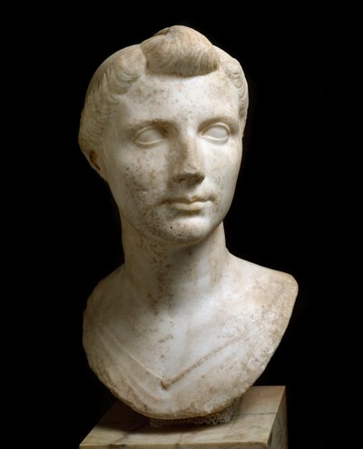 Roomalainen taide: "" Octavia Thurina Minorin rintakuva (Octavia Minore tai Octavia the Young) (69 eKr.-11 eKr.) "" Marmoriveistos. Rooma, National Roman Museum (tai Terme) tekijältä Roman