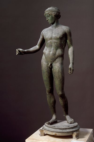 Roomalainen taide: "" Efebe"" Pronssinen veistos kreikkalaisen alkuperäisen, Pompejista tekijältä Roman