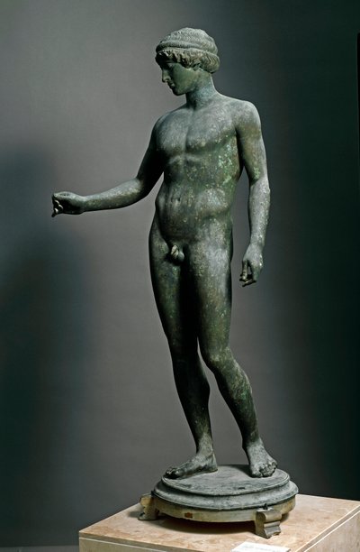 Roomalainen taide: "" Efebe"" Pronssinen veistos kreikkalaisen alkuperäisen, Pompejista tekijältä Roman