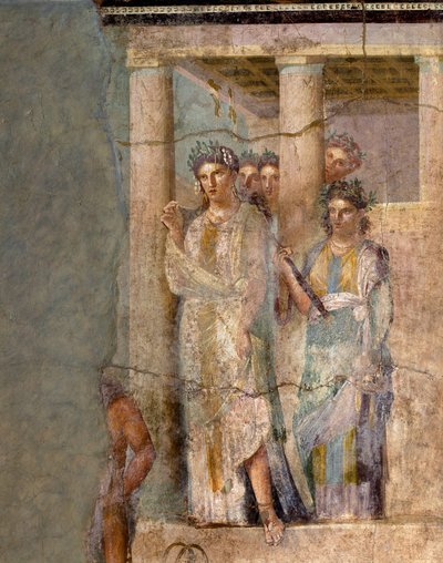 Roomalainen taide: "" Iphigenie en Tauride "" Fresko Lucretius Frontonen mestarille. 1. vuosisadalla. Pompejista. Koko 118x81 cm Napoli, Kansallinen arkeologinen museo - Roomalainen taide: Iphigenia in Tauris. Mestari Lucretius Frontonelle kuuluva fresko tekijältä Roman