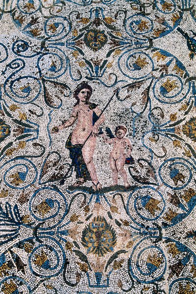 Roomalainen taide: 4. vuosisadan mosaiikki amfiteatterin roomalaisesta huvilasta. Merida, National Museum of Roman Art, Espanja tekijältä Roman