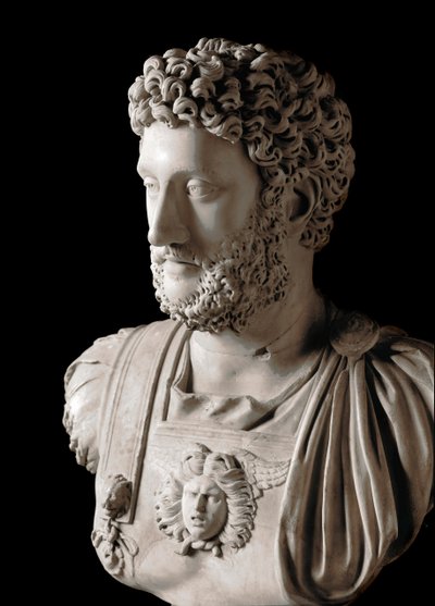 Roomalainen taide: "" Rooman keisari Commodus (161-192)"" Marmorinen rintakuva - Musei Capitolini Rooma - Bist of keisari Commodus (161-192) - Marmoriveistos - Musei Capitolini, Rooma, Italia tekijältä Roman