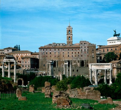 Forum Romanum: panoraamanäkymä taustalla, jota Taburalium käyttää arkistona (79 eKr.). Rooma tekijältä Roman