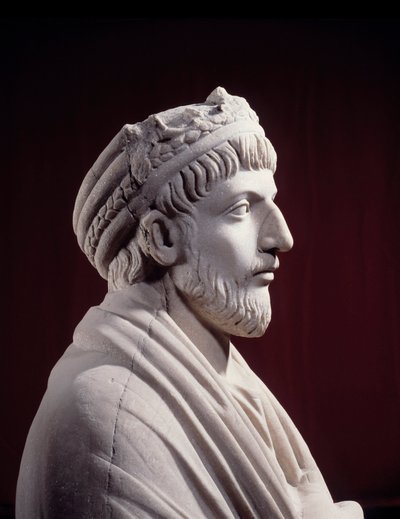 Roomalainen kreikkalainen taide: Veistos Rooman keisarista Julien ler luopiosta (331 - 363) (4. vuosisadan ap. JC) Pariisi, Musee Du Louvre tekijältä Roman