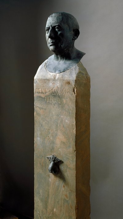 Roomalainen taide: pankkiiri Lucius Caecilius Iucundusin rintakuva (noin 20-69 jKr.) Pronssiveistos. 1. vuosisadalla jKr Pompejista. Napoli, Museo Nazionale Archeologico tekijältä Roman