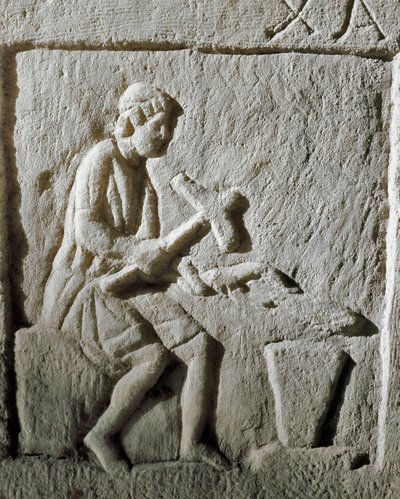 Roomalainen taide: yksityiskohta terästä, jossa seppä lyö metallia alasimeen. Konstantinopolista. 1. vuosisadalla eaa. Istanbul, arkeologinen museo tekijältä Roman