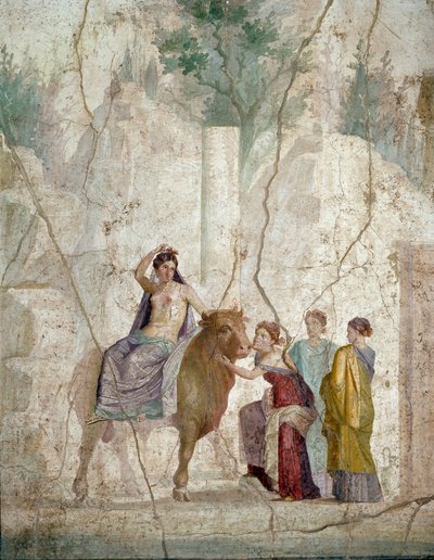 Roomalainen taide: Euroopan sieppaus. Fresko Pompejista. 1. vuosisadan alku jKr. (fresko) tekijältä Roman