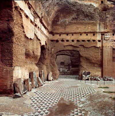 Roomalainen taide: näkymä Rooman Caracallan lämpökylpylän caldariumiin (calidarium). Ne rakensi samanniminen keisari (noin 217). Rooma tekijältä Roman