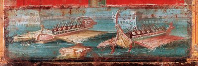 Roomalaiset sotalaivat sataman sisäänkäynnillä (fresko tekijältä Roman