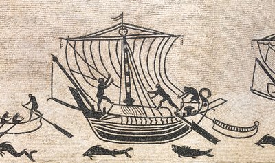 Laiva lähestyy satamaa, yksityiskohta mosaiikki, 2. vuosisadalla jKr tekijältä Roman