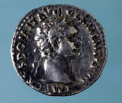 Hopeakolikko, jossa on Rooman keisari Domitianuksen (51 - 96) kuva. Kokoelma Milanon medaglieresta. tekijältä Roman