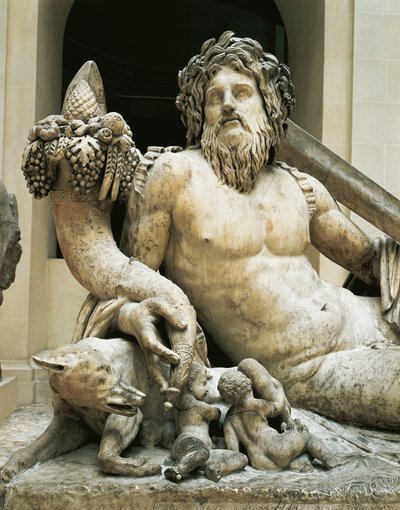 Tiber-jokea edustava patsas (marmori) tekijältä Roman