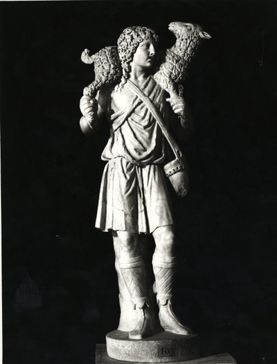 Hyvä paimen, varhaiskristillinen aika (marmori) (m/v kuva) tekijältä Roman
