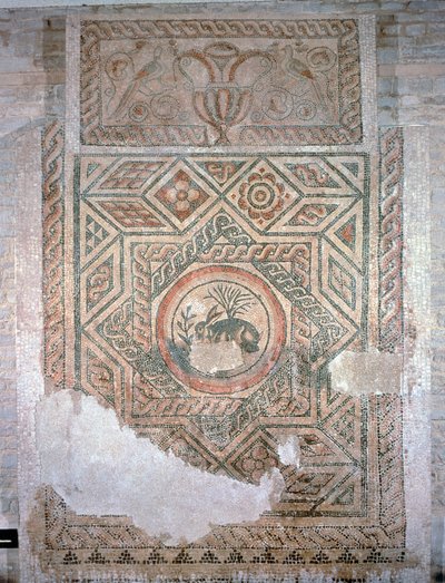 Jäniksen mosaiikki, 350 jKr (mosaiikki) tekijältä Roman